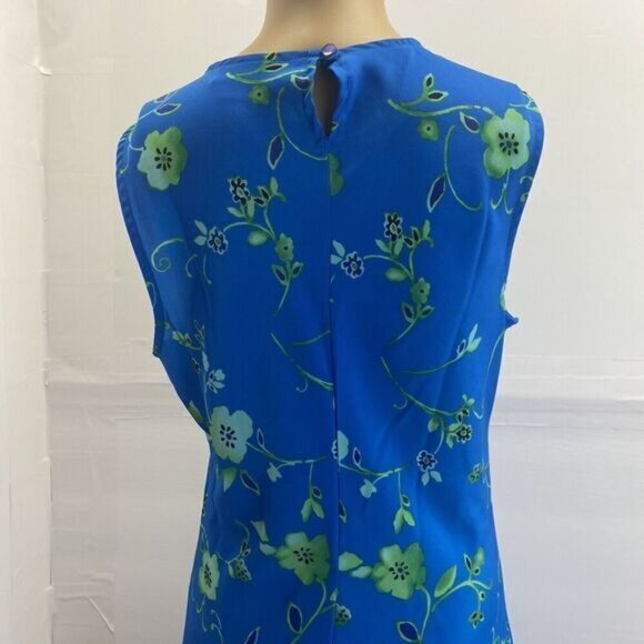 My Michelle Vintage Women Maxi Dress Size 11/12  Floral 90's Sleeveless Blue - Picture 8 of 9